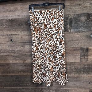 Aritzia Babaton Leopard Midi Slip Skirt